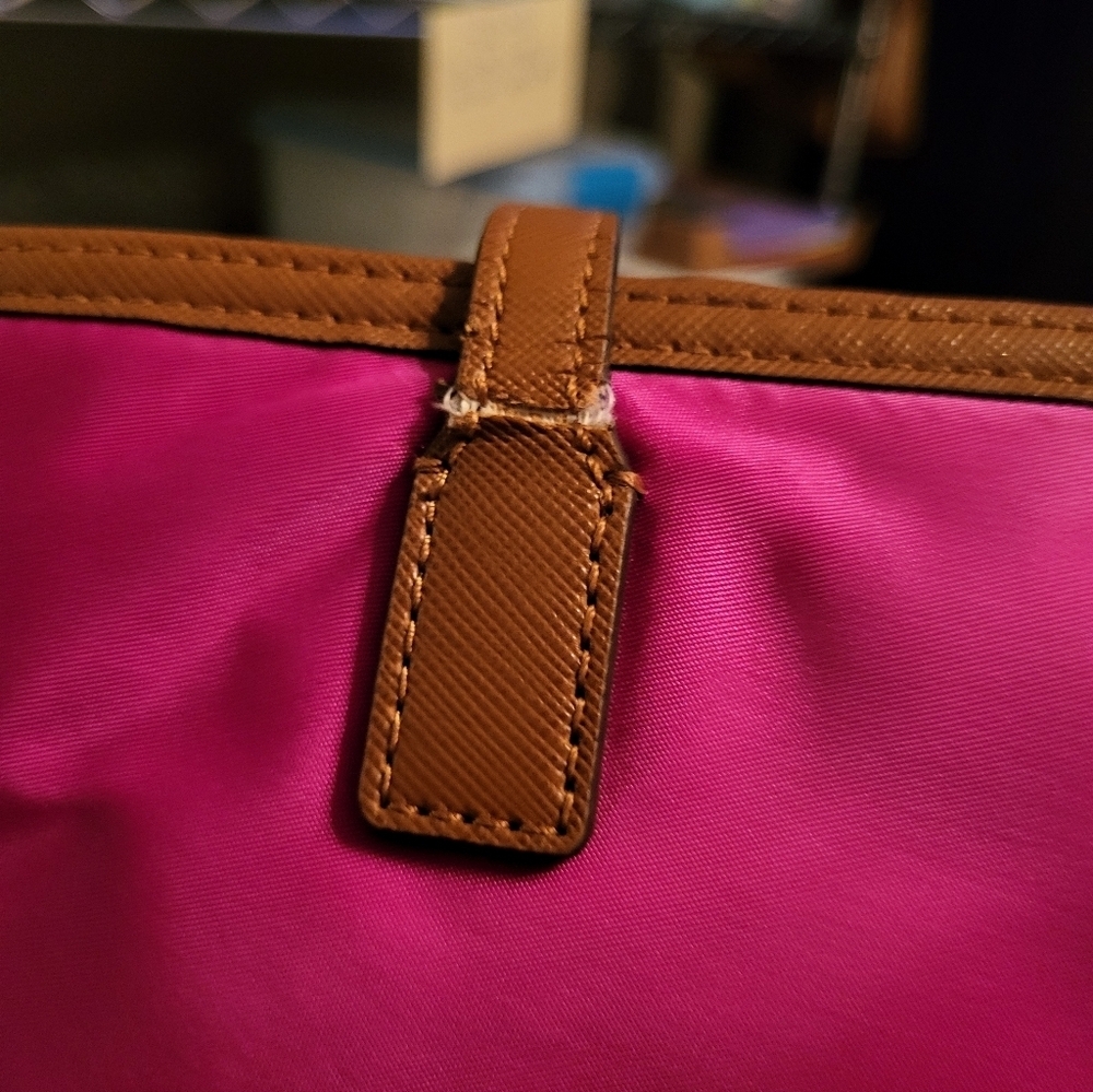 Michael Kors Fuchsia Tote With Silver Hardware & Finishings - Picture 10 of 15